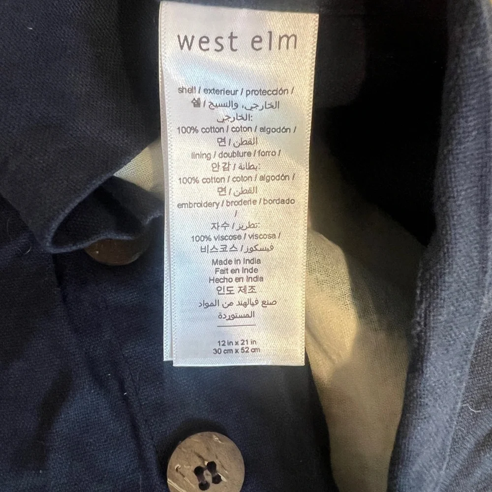 West Elm Navy Geo Accent Pillow